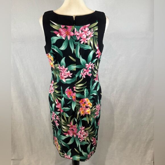 AB Studio beautiful tropical print sheath dress with pockets size 8 - Picture 3 of 7